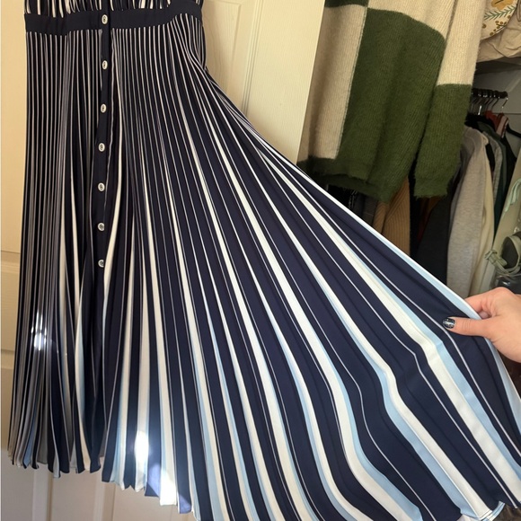 Elegant Blue and White Striped Dress - Picture 3 of 5